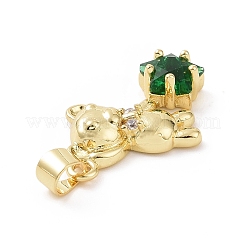 Brass Micro Pave Cubic Zirconia Pendants&nbsp;KK-E074-03G