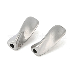 304ステンレススチールビーズ  ツイスト  ステンレス鋼色  18x6x6mm  穴：1.8mm&nbsp;STAS-D376-07A-P