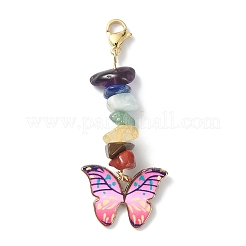 Butterfly Alloy Enamel Pendant Decorations&nbsp;HJEW-JM01192-01