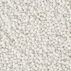 ガラスシードビーズ  不透明な色の種  DIYジュエリー作成用の小さなクラフトビーズ  ラウンド  ホワイト  12/0  2mm  穴：1mm  約30000個/ポンド&nbsp;SEED-A010-2mm-41