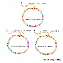 Dyed Natural Shell and Brass Rondelle Beaded Bracelet Sets for Women&nbsp;ZF6464-1