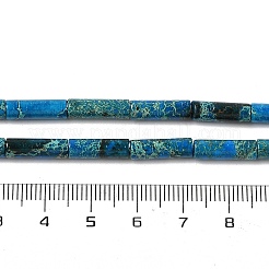 染色された天然インペリアルジャスパービーズ連売り  コラム  ドジャーブルー  13~14x4.5mm  穴：1.4mm  約30個/連  15.79~15.94''（40.1~40.5センチメートル）&nbsp;G-H087-H01-01C