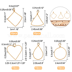50Pcs 5 Style Copper Open Back Bezel Pendants&nbsp;FIND-NB0002-41