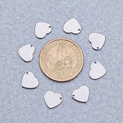 バレンタインデーの手作りギフトのアイデア 304 ステンレススチール スタンプ ブランク タグ ペンダント  ハート  ステンレス鋼色  11x10x0.6mm&nbsp;STAS-PH0010-20