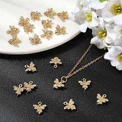 SHEGRACE Brass Micro Pave Cubic Zirconia Bees Charms&nbsp;XGR0165G-110G