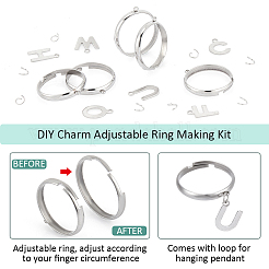 DIY Charm Adjustable Ring Making Kit&nbsp;DIY-NB0010-02