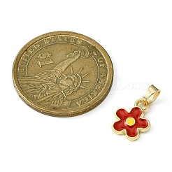 7本7色合金エナメルチャーム  真鍮製スナップオンベイル付き  花のチャーム  ミックスカラー  13x10x2mm  穴：5x4mm  1pc /カラー&nbsp;PALLOY-JF02253-07A
