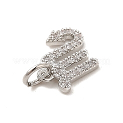 Brass Micro Pave Cubic Zirconia Charms&nbsp;KK-E077-02P-10