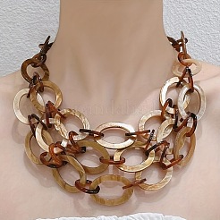 Bohemian Acrylic Multiple Oval Link Bib Necklaces for Women&nbsp;FS-WG5E1FA-01