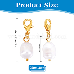 20Pcs Oval Natural Pearl Pendant Decoration&nbsp;HJEW-PH02069