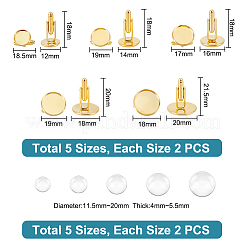 10Pcs 5 Styles Brass Cuff Button&nbsp;BUTT-UN0001-21G