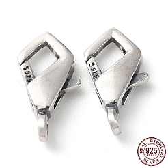 タイスターリングシルバーカニカン925個  スタンプ925個付き  アンティークシルバー  15.5x8.5x3.5mm  穴：1.4mm&nbsp;STER-D003-03A-P