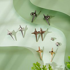 8 Sets 4 Colors Sparkling Star Shape Alloy Adjustable Jean Button Pins&nbsp;DIY-FG0004-87