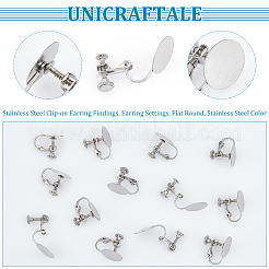 20Pcs 316 Stainless Steel Clip-on Earring Findings&nbsp;STAS-UN0053-54