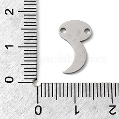 304ステンレススチールリンク  ステンレス鋼色  変色しない  洗練された  ムーン  14.5x9.5x1.5mm  穴：1.5mm&nbsp;STAS-D388-01A-P