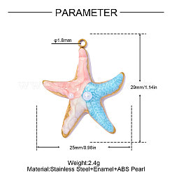 304 Stainless Steel & ABS Imitation Pearl Pendants&nbsp;OY016-96G