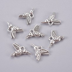Tibetan Style Alloy Hummingbird Charms Pendants&nbsp;TIBEP-1096-AS-LF