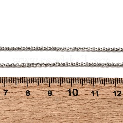 12個 2mm 304ステンレススチール ローロチェーンネックレス メンズ レディース  変色なし  ステンレス鋼色  17.72インチ（45cm）&nbsp;NJEW-H093-12P