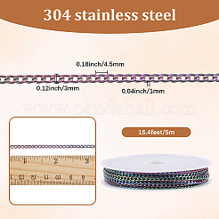 5M Ion Plating(IP) 304 Stainless Steel Curb Chains&nbsp;CHS-SC0001-10