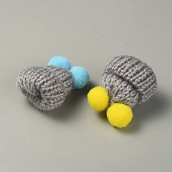 Woolen Crochet Mini Hat with Double Pom Pom Ball&nbsp;DIY-WH0032-56I