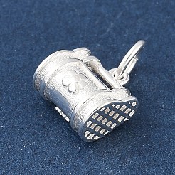 丸カン付きスターリングシルバー中空バッグ型チャーム925個  銀  11x7.5x4.5mm  穴：2.5mm&nbsp;STER-R013-13S