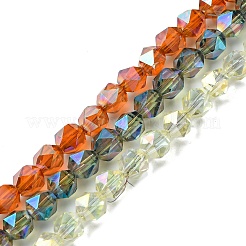 電気メッキガラスビーズセット  多面カットラウンド  カラフル  5.5x5x6mm  穴：1mm  約101個/連  22.05''（56センチメートル）&nbsp;EGLA-K061-07A-FP01