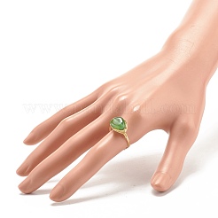 Natural Agate Oval Finger Rings&nbsp;RJEW-JR00441-03