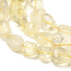 天然レモンクォーツ（加熱）ビーズ連売り  ナゲット  タンブルストーン  7~13x4.5~10x4.5~10mm  穴：1.2mm  約44~46個/連  15.08''~16.14''（38.3~41センチメートル）&nbsp;LS-G-P497-01E-52