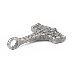 304ステンレスペンダント  トールのハンマーチャーム  アンティークシルバー  33x26.5x7mm  穴：4.5mm&nbsp;STAS-G303-16AS