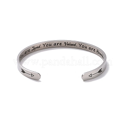 Non-Tarnish 304 Stainless Steel Open Cuff Bangle&nbsp;BJEW-G653-01P-08