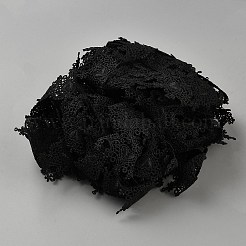 花ポリエステル刺繍レースリボン  洋服アクセサリーデコレーション  ブラック  1-5/8インチ（42mm）  15ヤード/個&nbsp;OCOR-WH0082-326B