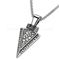 Vintage 304 Stainless Steel Arrow Head Pendant Necklaces for Men&nbsp;WG2A74C-01