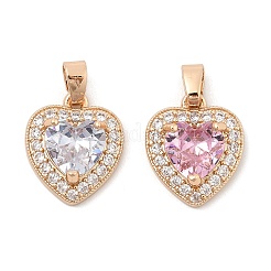 Rack Plating Leaf Brass Clear Cubic Zirconia With Glass Pendants&nbsp;KK-S407-17KCG