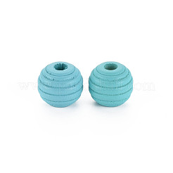 Painted Natural Wood Beehive Beads&nbsp;WOOD-Q040-019B-A01