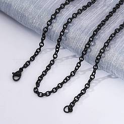 304ステンレススチールアズキチェーンネックレス  イオンプレーティング（ip）  電気泳動黒  23.6インチ（60cm）  3mm&nbsp;STAS-G170-13B
