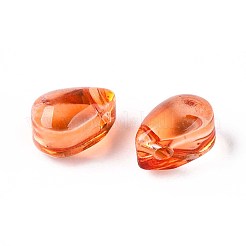 ガラスビーズ  ティアドロップ  チョコレート  6x4x4mm  穴：1mm&nbsp;GLAA-D303-02D