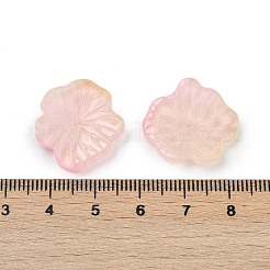 透明ガラスビーズ  蓮の葉  焼き付け塗料  ダークサーモン  20x19.5x4.5~5mm  穴：1.2mm&nbsp;DGLA-E004-02J