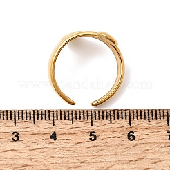 女性用304ステンレススチールカフオープンリング  ハート  イオンプレーティング（ip）  18KGP本金メッキ  18.5mm  内径：18mm&nbsp;RJEW-L342-07G