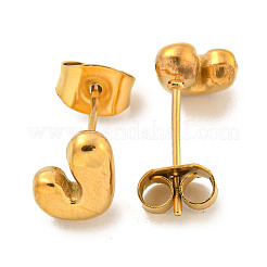 Chunk Letter 304 Stainless Steel Stud Earrings for Women&nbsp;EJEW-G386-01J-G