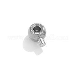 変色しない304ステンレススチールボールチープ  ラウンド  ステンレス鋼色  3.5x2.5mm  穴：1mm  内径：1.2mm&nbsp;STAS-K268-01B-P