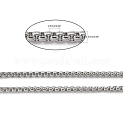 Tarnish Resistant 304 Stainless Steel Box Chains&nbsp;CHS-K001-37B