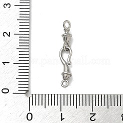 304ステンレススチールSフック留め具  鐘  コー​​ドが終了すると  ステンレス鋼色  23x4x3.5mm  穴：1.2mm&nbsp;STAS-G373-04P-02