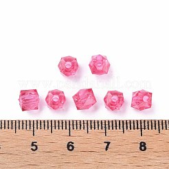 透明なアクリルビーズ  多面カット  正方形  サクランボ色  5.5x5.5x5.5mm  穴：1.8mm  約4485個/500g&nbsp;MACR-S373-112A-B05