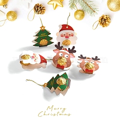 Christmas Santa Claus & Deer & Tree Paper Pendant Decorations&nbsp;PW-WGA525A-01