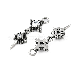 316 Surgical Stainless Steel Micro Pave Cubic Zirconia Pendants&nbsp;STAS-G349-03AS-02