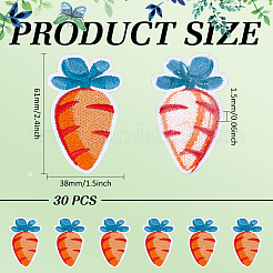 30Pcs Carrot Computerized Embroidery Polyester Iron on/Sew on Patches&nbsp;PATC-BC0001-32