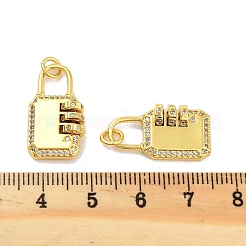 Rack Plating Brass Micro Pave Clear Cubic Zirconia Pendants&nbsp;KK-M293-26G