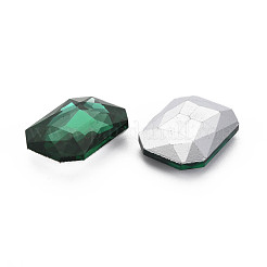 ポイントガラスラインストーンカボション  多面カット  レクタングルオクタゴン  med.emerald  25x18x8mm&nbsp;RGLA-T079-18x25mm-15