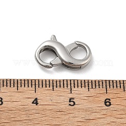304ステンレス鋼スプリングゲートリング。8型  ステンレス鋼色  16.5x10.5x3.5mm  穴：5mm&nbsp;STAS-V008-30P