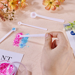 30個 3種類のプラスチックスプーン  長い柄のスプーン  キッチン用品  ホワイト  83~95x10~15.5x5~9.5mm  10個/スタイル&nbsp;AJEW-TA0001-89
